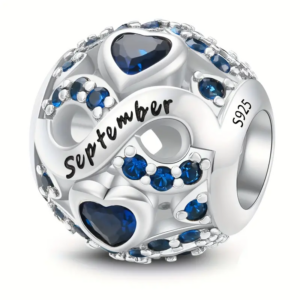September Birthstone Silver Charm