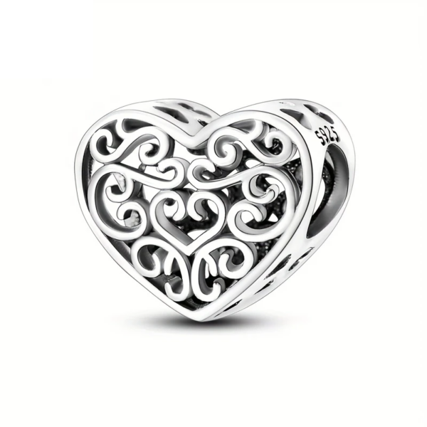 HEART 0005 925 Silver Heart Ornate